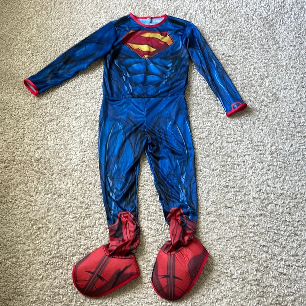 New DC Superheroes Superman Costume Without Cape Costume Size Medium 8-10 - Picture 1 of 5